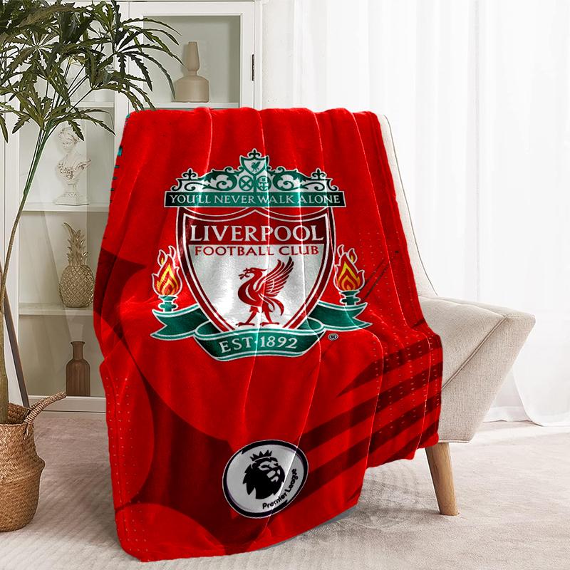Плед Liverpool F.C. - Мягкий и Удобный, для Спальни, Путешествий, Дивана, Домашнего Декора - Подарок на День Рождения, Рождество для Друга