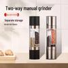 Bidirectional Manual Black Pepper & Sea Salt Grinder - Stainless Steel & Glass Bottle
