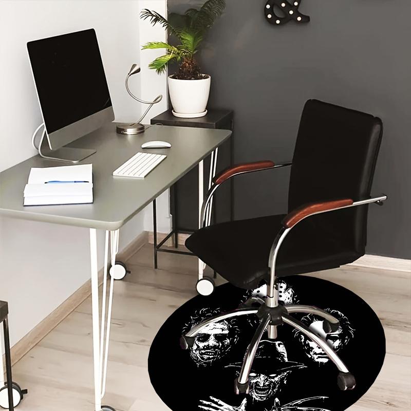 1pc Horror Icons Round carpet, Made of Polyester,Perfect for Decorating Office Chairs, Living Rooms,fplt297