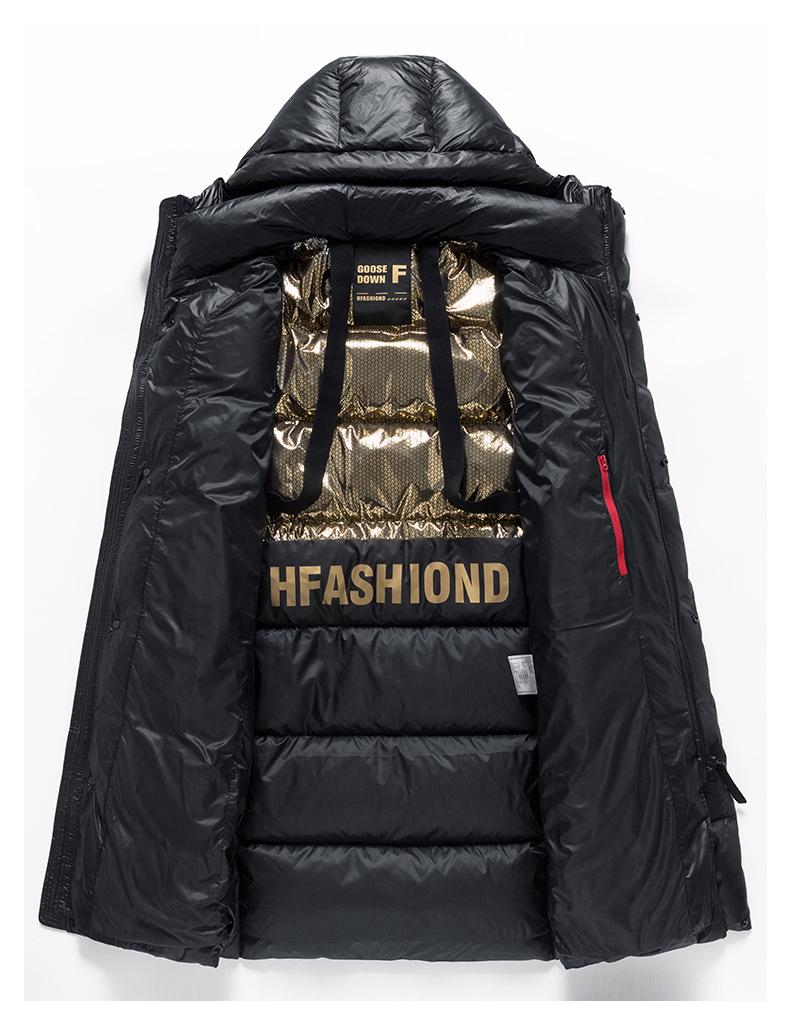 Unisex Black Gold Lightweight Mid-Length Down Jacket, Winter 2025 Edition