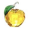 PLEAVIT Apple Crystal Figurine, Interior Decoration Object, Feng Shui Entryway Suncatcher for Good Fortune and Wealth, Yellow Glass, 5cm