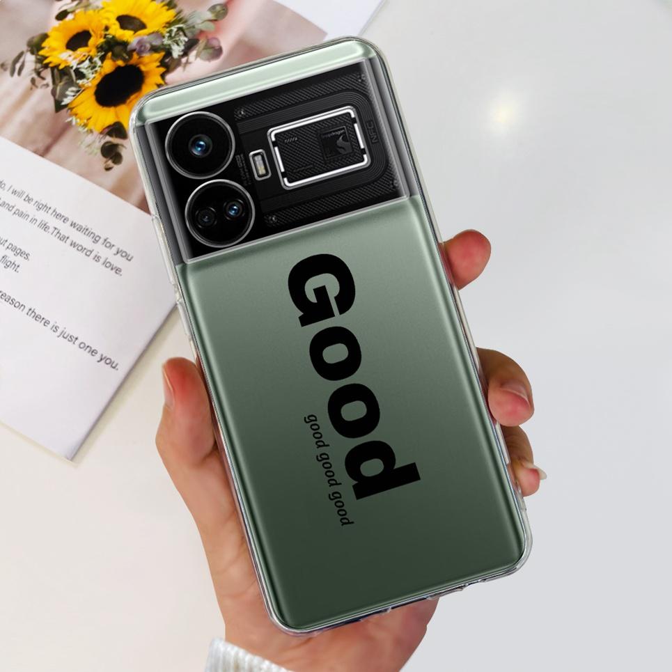 For Realme GT5 Case Clear Silicone Soft TPU Cover For OPPO Realme GT 5 RealmeGT5 Cases Flower Marble Jelly Bumper Coques