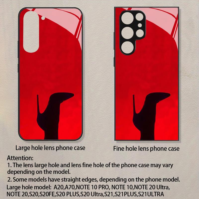 Чехол для телефона 2D с рисунком красной туфли для Samsung S26 S25 S24 S23 S22 S21 S20 A56 A55 A36 Защитная крышка из закаленного стекла