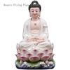 1PCS Ceramic Painted Statue of Shakyamuni Buddha Home Offering White Porcelain Feng Shui Ornaments