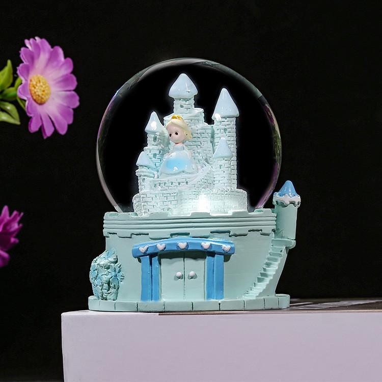 Милый фиолетовый лавандовый медведь, светящийся мини-кристальный шар, подарок на день рождения ребенка, настольное полимерное украшение