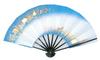 Love Chirashi Black Lacquered Fan for Dancing Fan, 1209-13, Double-Leg Pattern, Gradient, 9.5 Inches, Bone, Box, (Blue)