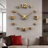 Современный большой настенный clock 3D DIY Безрамный Ночник Стрелки Наклейка Акриловая Настенная Декорация Кварцевые Часы
