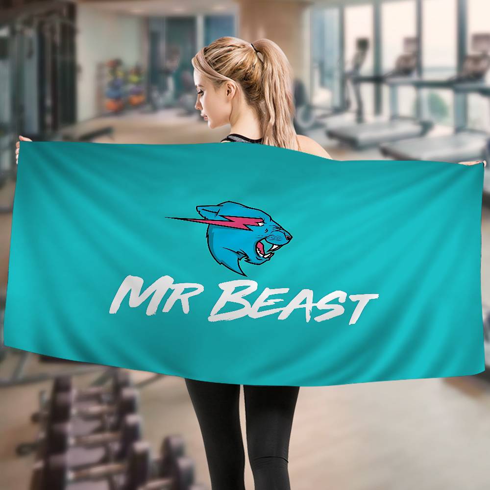 Игровой блогер Mr-Beasts Большие микрофибровые пляжные полотенца Быстросохнущее полотенце Песчаные пляжные полотенца Полотенце для бассейна для путешествий Пляжный бассейн Йога