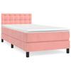 3141532 vidaXL Divan Bed with Mattress Pink 100x200 Cm Velvet