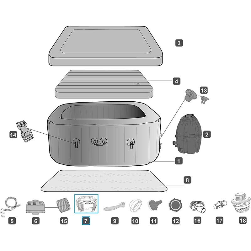 Система дозирования хлора для бассейна P05345 P03821 Замена дозатора хлора для ванны Lay Z Spa Tub