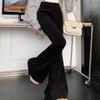 Vintage Winter Corduroy Pants Women Casual Korean Fashion Elastic High Waist Office Lady Slim Wide Leg Pants Harajuku