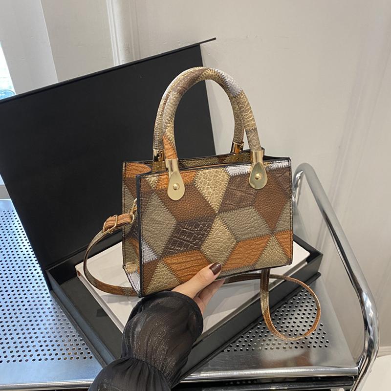 New Women's Design Sense Small Square Bag Fashion Trend High Quality Single Shoulder Crossbody Bag Patchwrok Handbag KTY