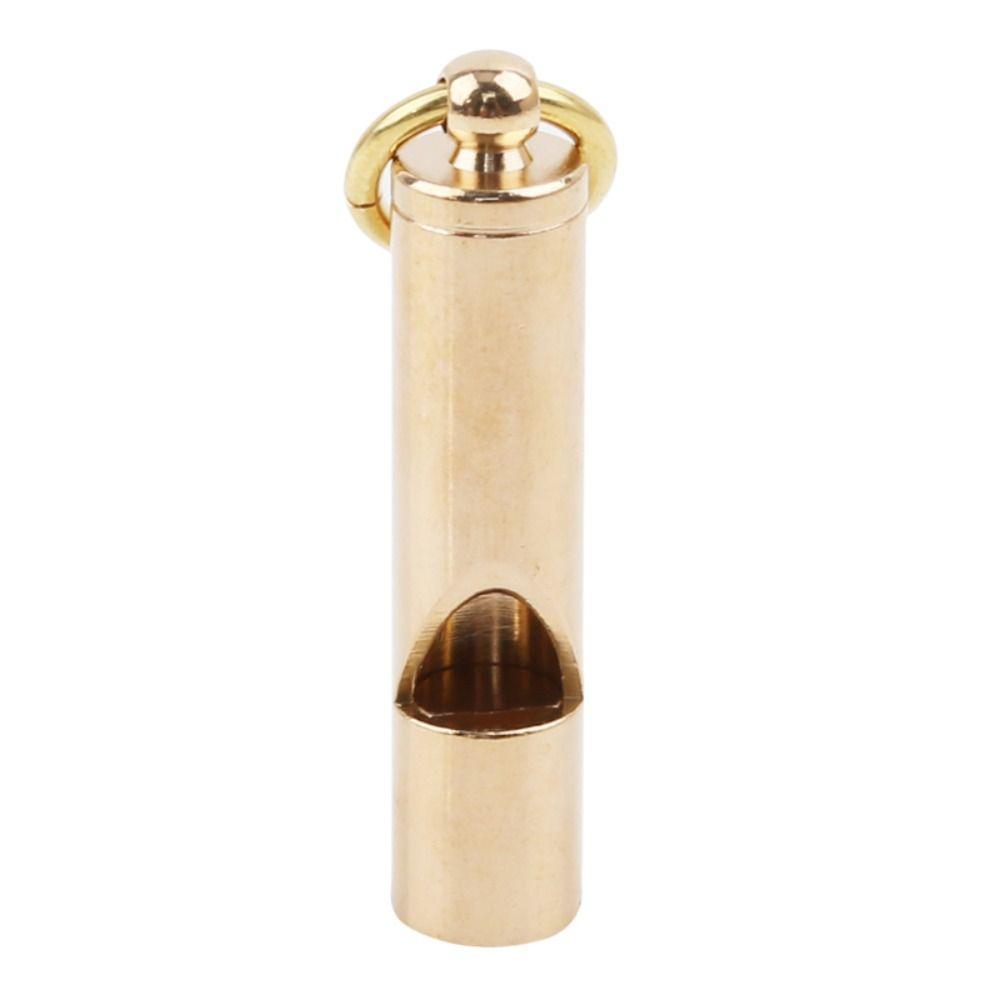 Handmade Pure Brass Pendant Waterproof Referee Whisle Brass Whistle Keychain Survival EDC Whistle