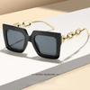 Солнцезащитные очки-цепочка с большой оправой, ретро-тренд, персонализированный дизайн класса люкс, для мужчин и женщин, маленькая оправа, солнцезащитные очки с защитой от УФ-лучей