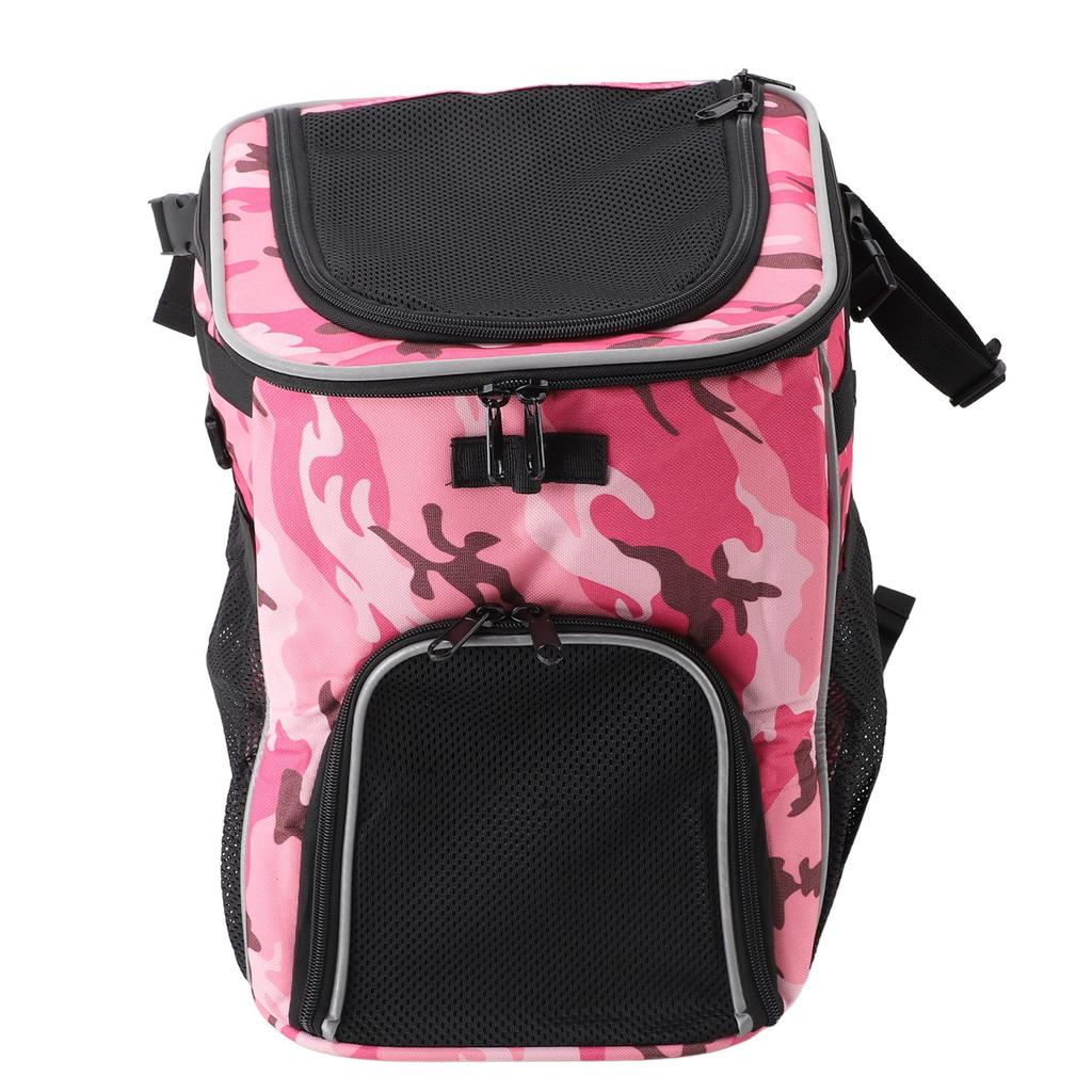 Корзина для переноски собак на велосипеде, водонепроницаемый, дышащий, съемный рюкзак для переноски собак для путешествий на открытом воздухе, розовый камуфляж