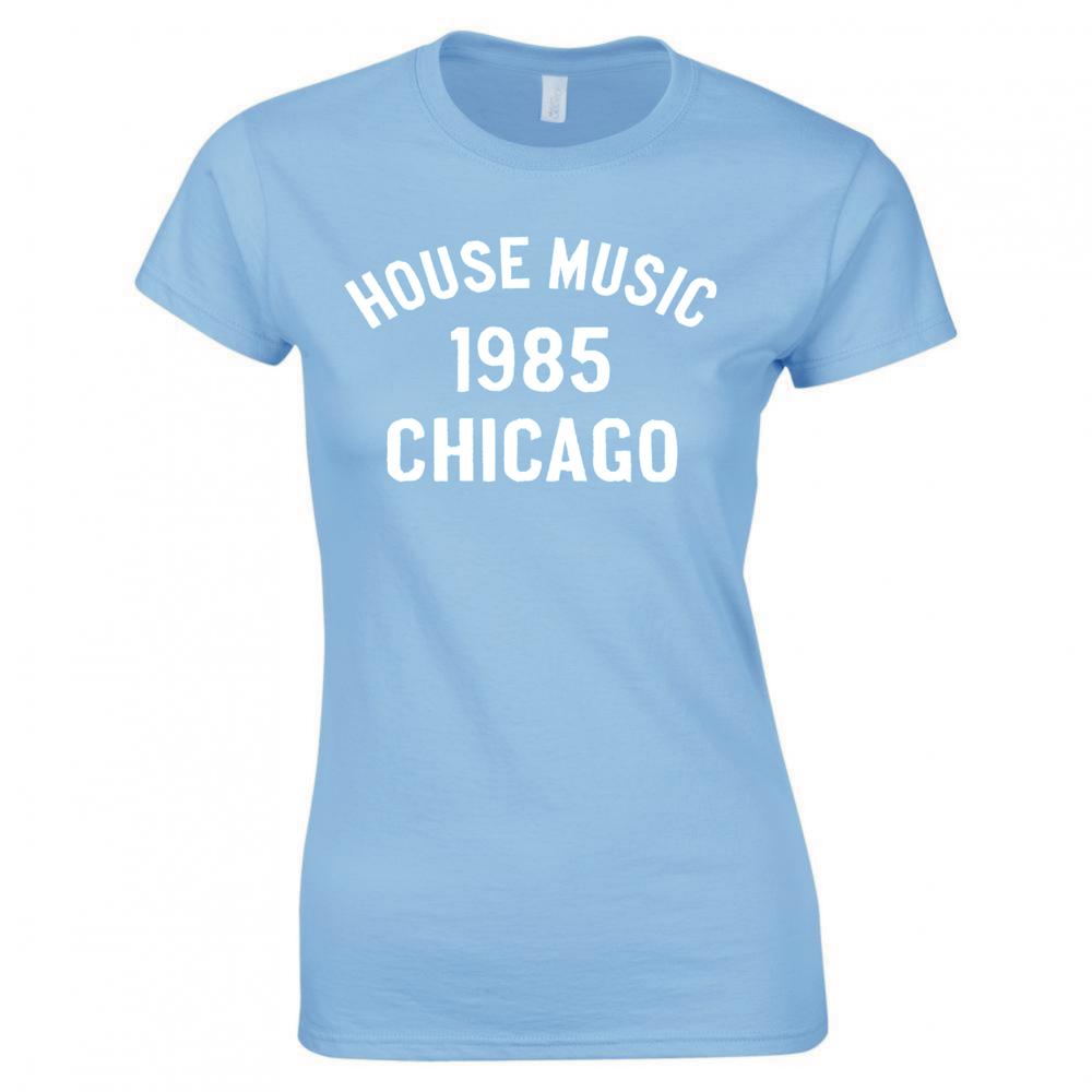 House Music 1985 Chicago Ladies Skinny Fit Tshirt