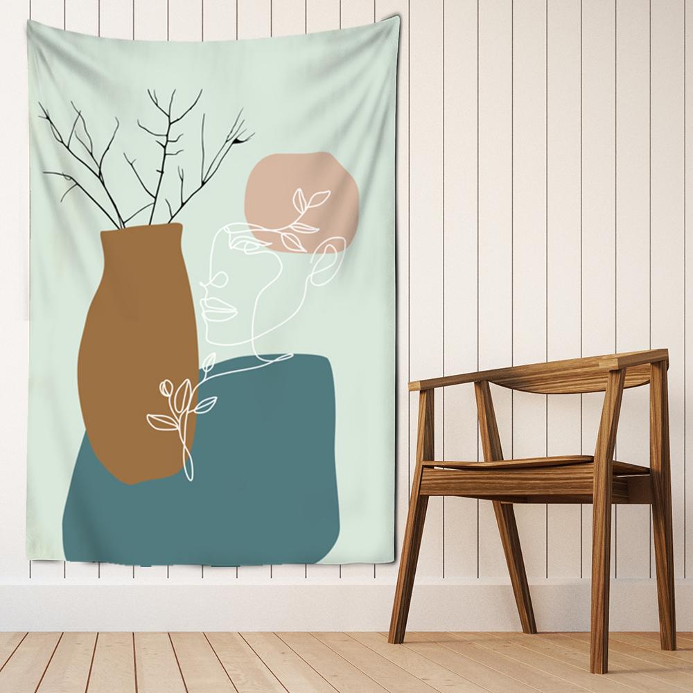 Ваза для цветов, гобелен для лица, настенный простой INS Wind, маленький свежий хиппи, богемный красочный домашний декор