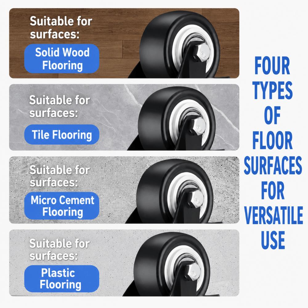 1.5" 2" 3" Swivel Caster Heavy Duty Trolley Wheel Durable Chair Wheels