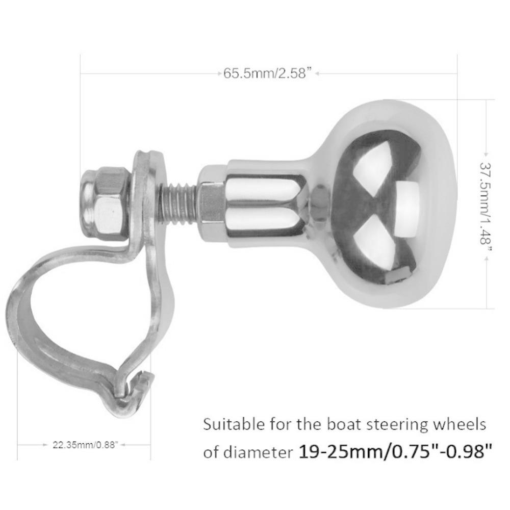 316 Stainless Steel Boat Steering Wheel Knob Silver Auxiliary Boosters Ball Boat Accessory