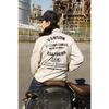 Vanson Men's Swing Top Mesh Coach Jacket in Ivory/Black