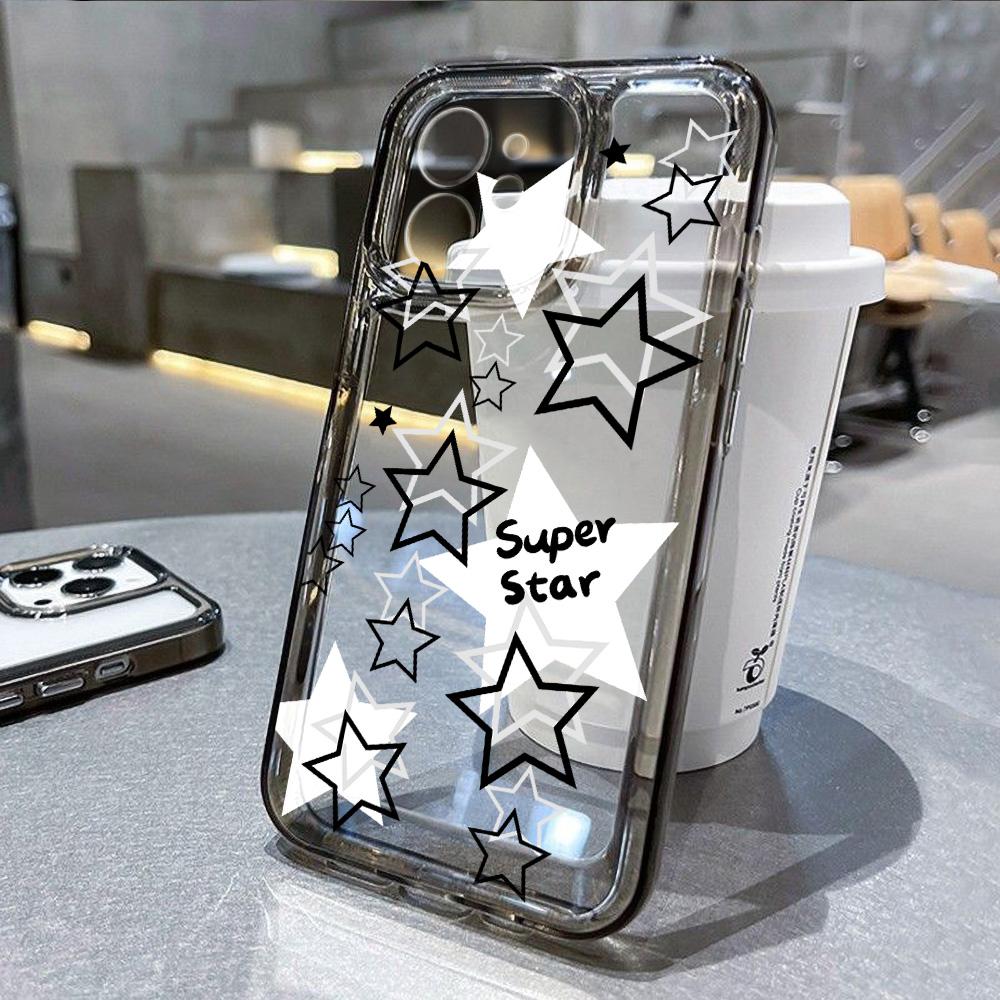 Чехол для телефона Ice Coffee для iPhone 15 Pro Max, чехол для iPhone 13 14 11 12 Pro Max XR XS X 7 8 Plus SE, противоударный чехол со звездой Y2k