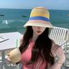 Shade Sun Caps Sunscreen Bucket Hat Stripe Beach Fisherman Hat Rainbow Straw Hat  Outdoor Sports