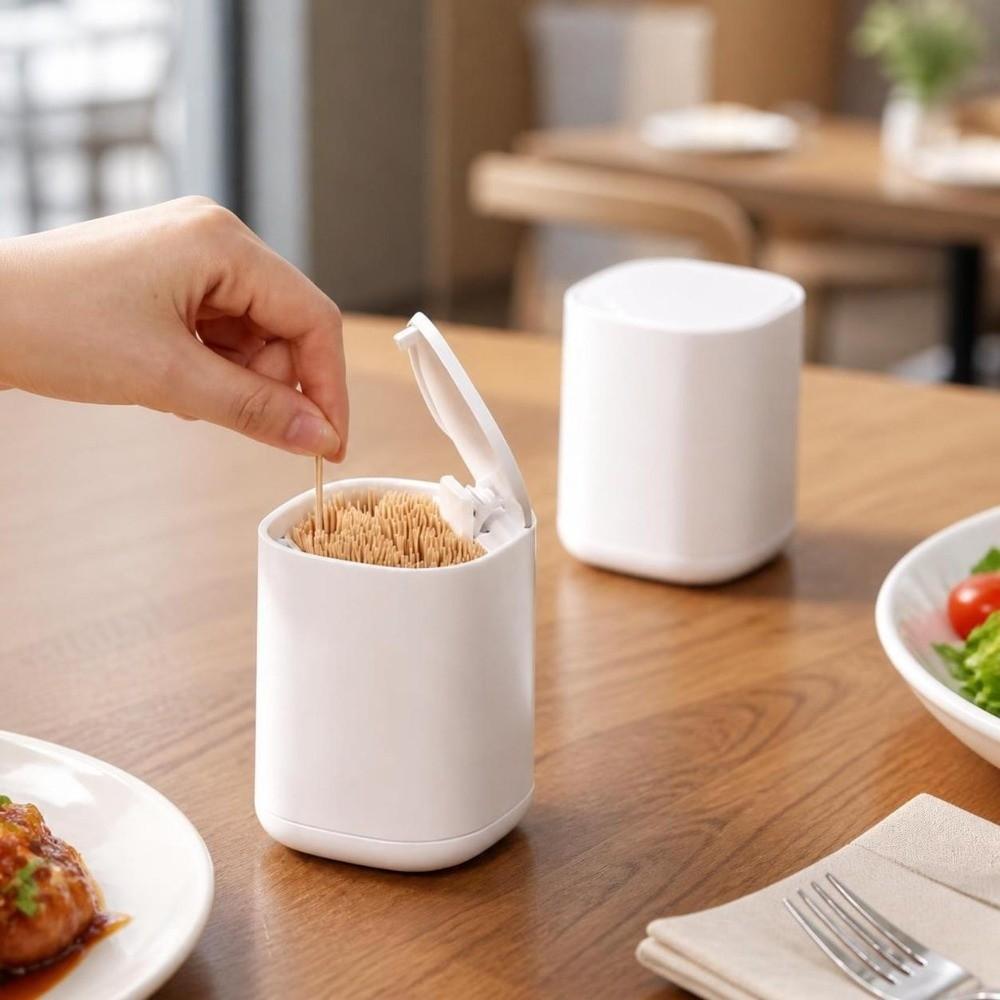 Push Type Cotton Swab Holder Automatic Lifting Plastic Toothpick Stand Restaurant Use