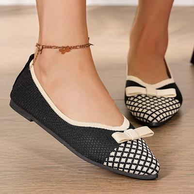 Женские повседневные туфли с бантом и острым носком из дышащей сетки, удобные женские легкие туфли на шнуровке с мягкой подошвой, балетки Zapatos De Mujer
