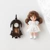 Movable Pendulum Dollhouse Wall Clock Wooden Design Pendulum Clock  Study Room Decor