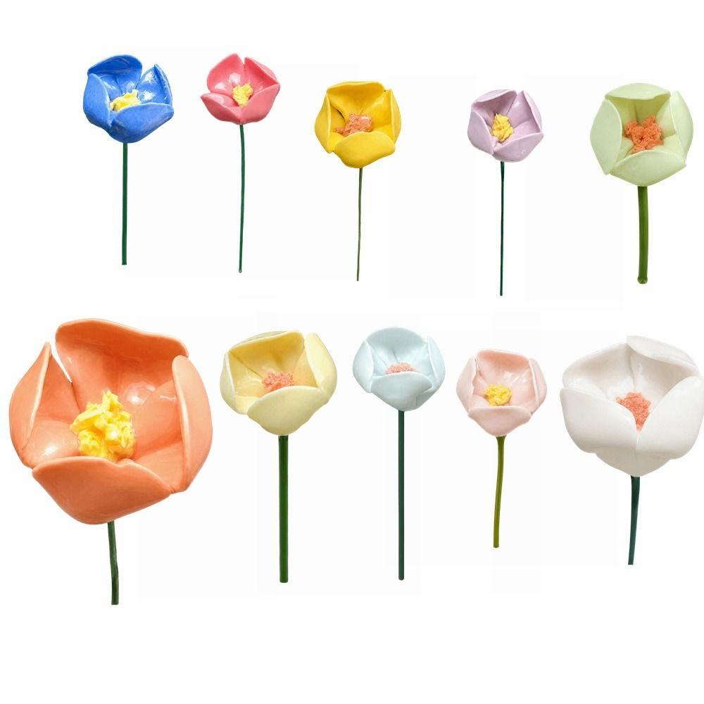3Pcs Ceramic Bee Butterfly Water Dispenser Flower-Shaped Artificial Flower Indoor Outdoor
