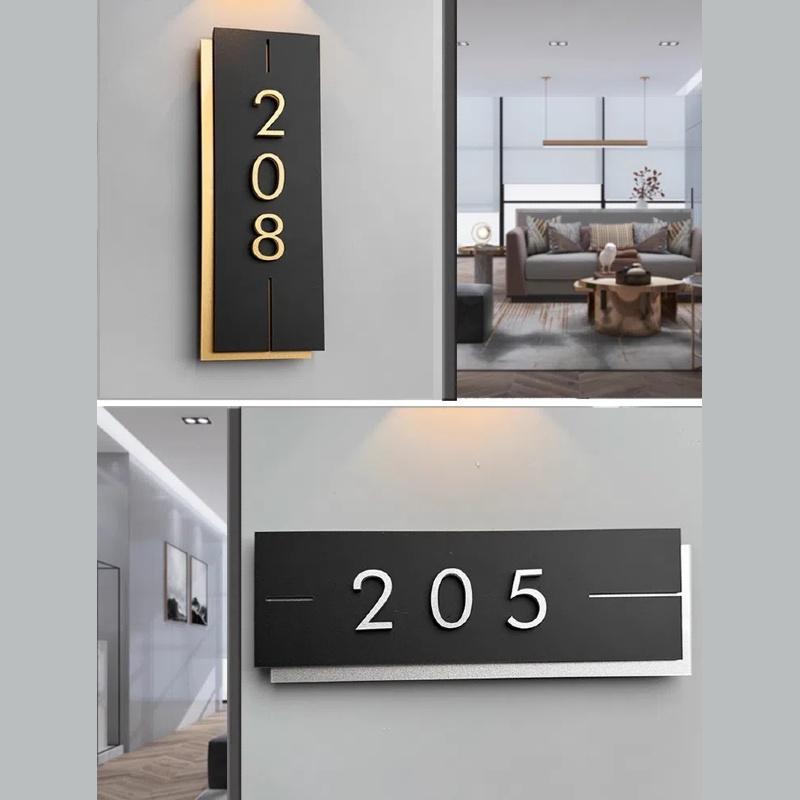 Acrylic Modern Door Plate Shop Sign Customize House Number For Home Office Flats Restaurant Hotel Cafe Bar Home Decor Plate