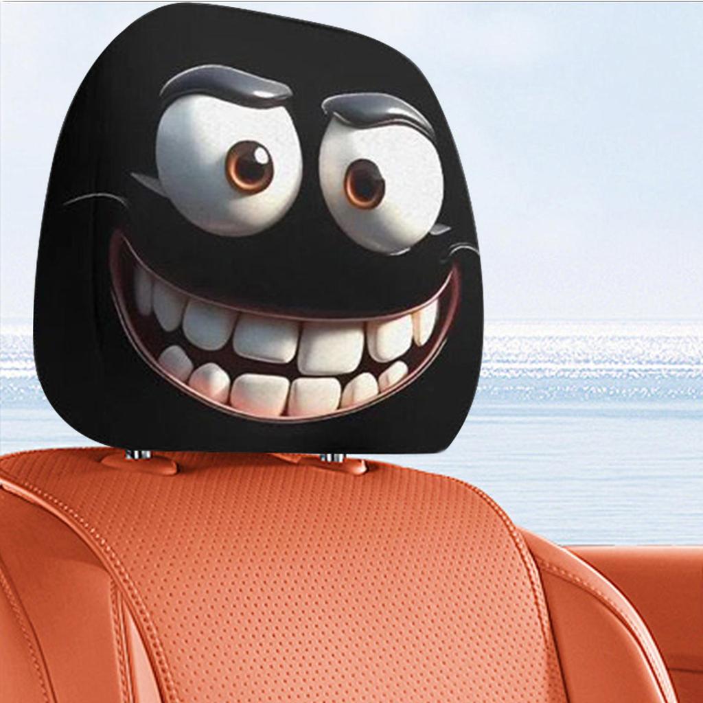 1 пара Универсальный Эластичный Чехол на Подголовник Автомобиля Хэллоуин Смешное Выражение Защитник Подголовника Автомобильного Сиденья Чехол на Подголовник Украшение
