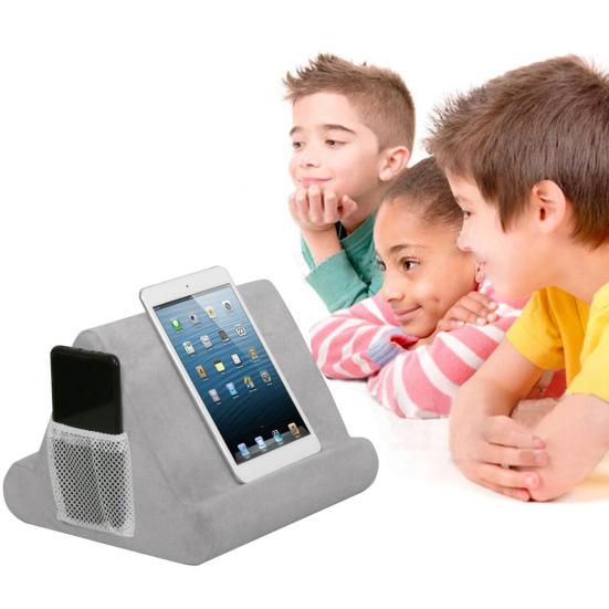 Подушка-держатель для планшета с боковым сетчатым карманом, переносной дорожный офисный стол, кровать, многоугольная подушка для планшета, мягкая подставка для мобильного телефона