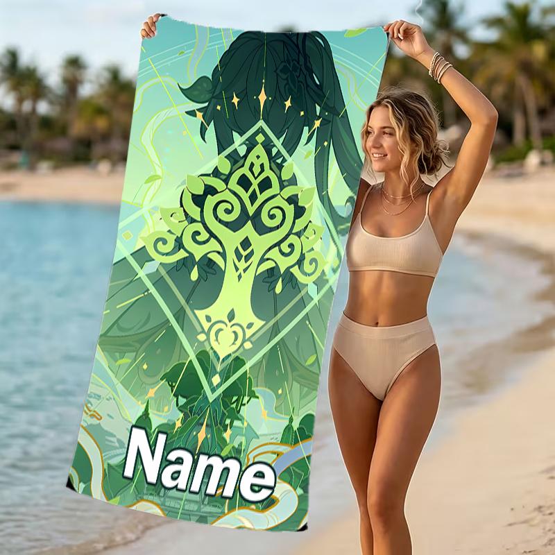 Customizable personalized beach towels Genshin Impact themed designs.Suitable for the beach, yoga, sports;ideal as beach accessories