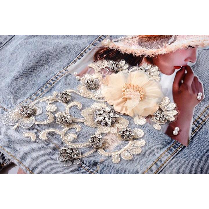 Весенняя женская персонализированная короткая свободная джинсовая куртка с принтом бисера, жилет большого размера