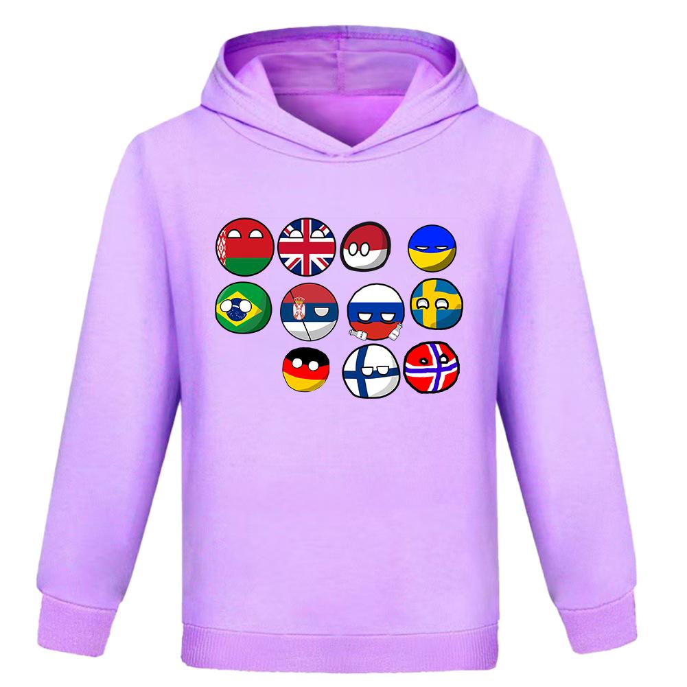 Детские Polandballs Countryballs Мультяшная Толстовка Смешная Девочка 3D Печать Детские Свитшоты Мальчики Модные Национальные Шары Пуловеры