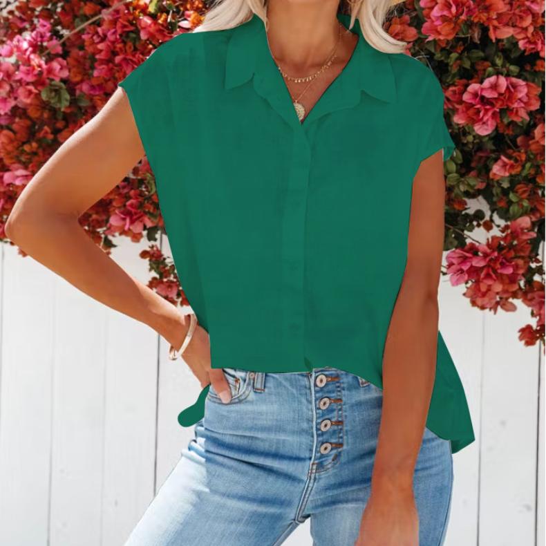 BITCED Женские рубашки Женские топы Без рукавов V-образный вырез Однотонные женские блузки