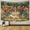 Lady And The Unicorn Tapestry Medieval Tapestry Wall Hanging Printed Home Decor Tapestries Background