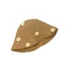 Flower Straw Bucket Hat Women's Summer Breathable Face Small Woven Straw Hat Sunshade Sunscreen Seaside Vacation Hat Tide
