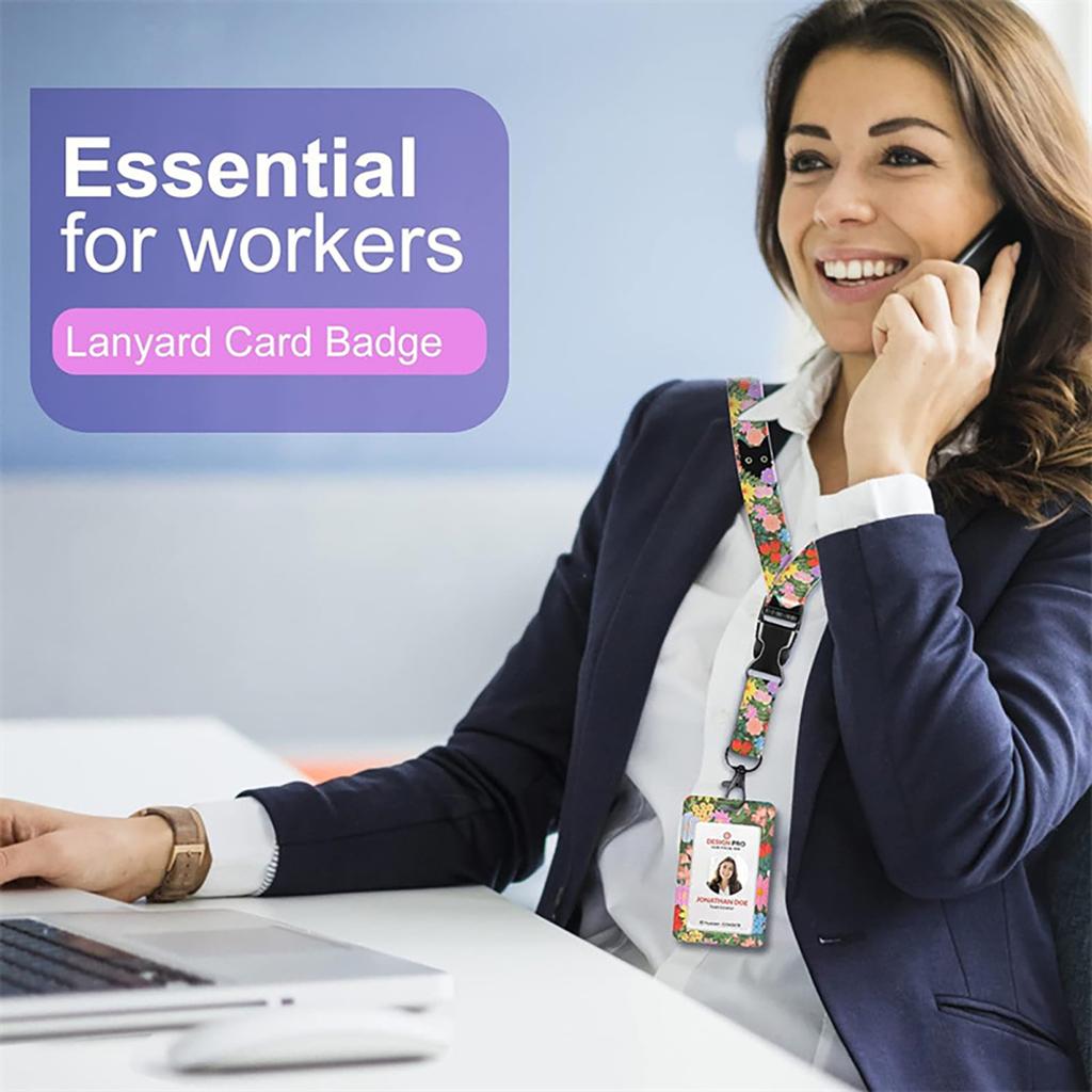 Держатель для удостоверения личности Yousheng с ремешком для учителя, вертикальным ремешком для бейджа и брелком для медсестер, учителей, сотрудников службы безопасности