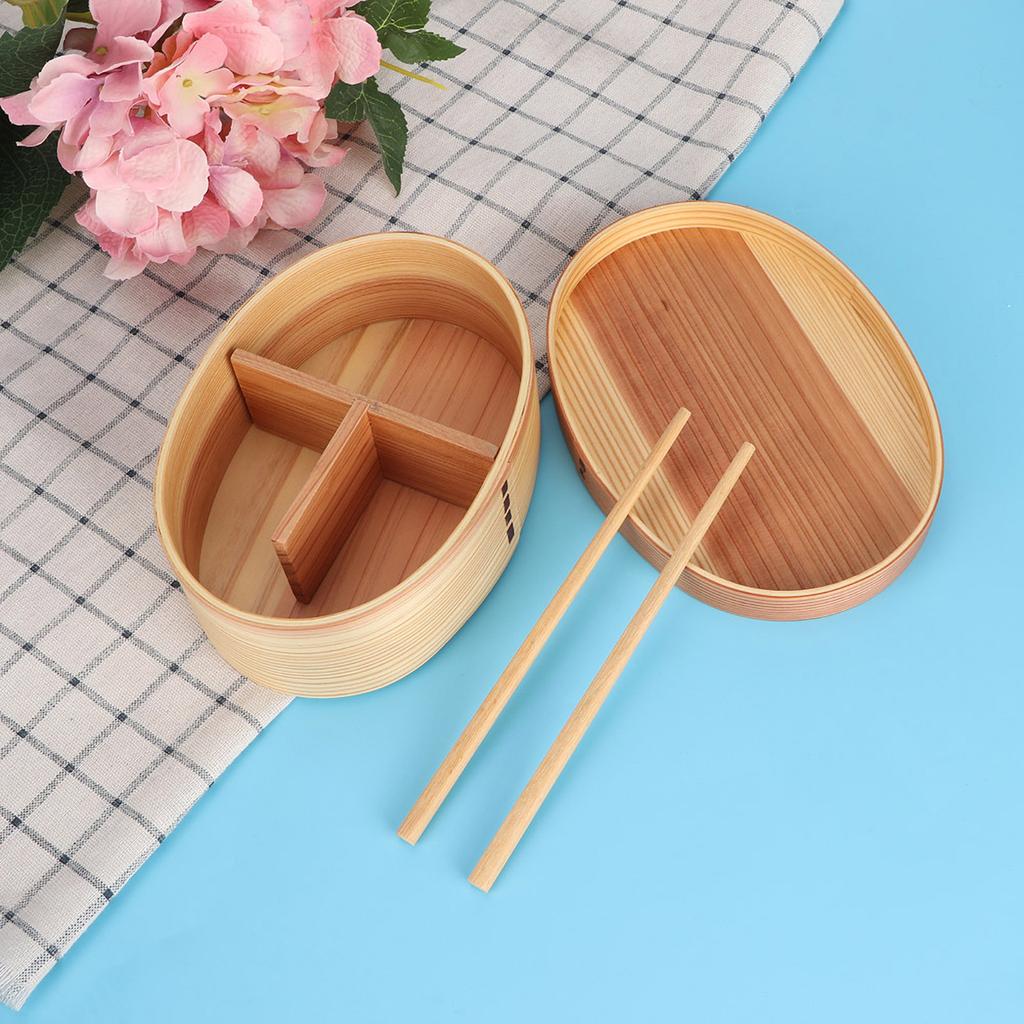 1-слойная коробка для бенто, деревянная коробка для ланча, деревянная посуда для суши, миска, контейнер для еды