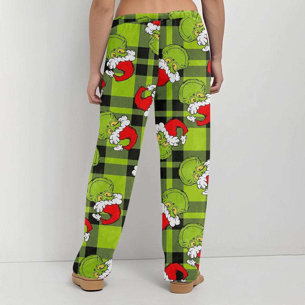 Pajama Pants Sleepwear Casual Drawstring Elastic Waist Pants Comfy Straight Yoga Loose Trousers