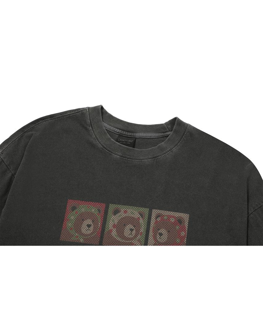 CPGN STUDIO Square Bear Pigment Long Sleeve Smoke Black