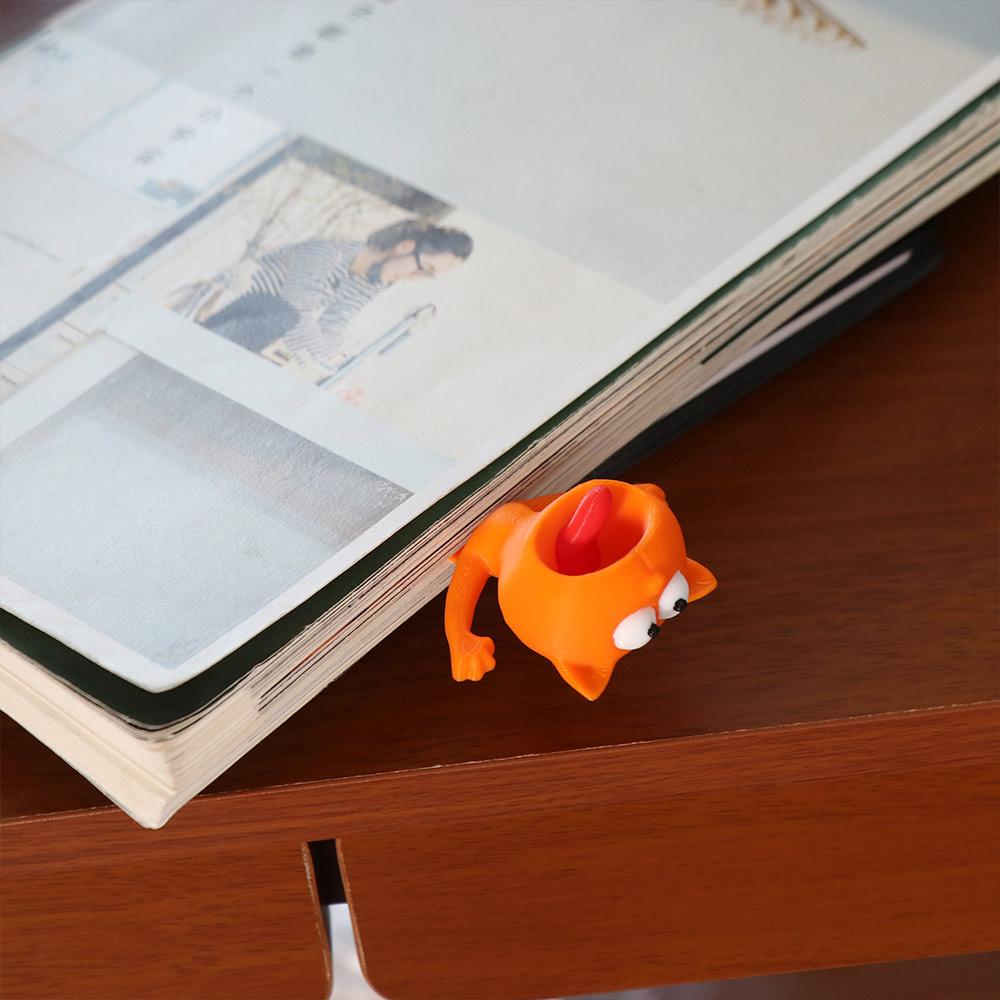 Забавная 3D закладка-клипса для книги в виде кота, читающего книгу, креативная закладка-ленивец, школьная