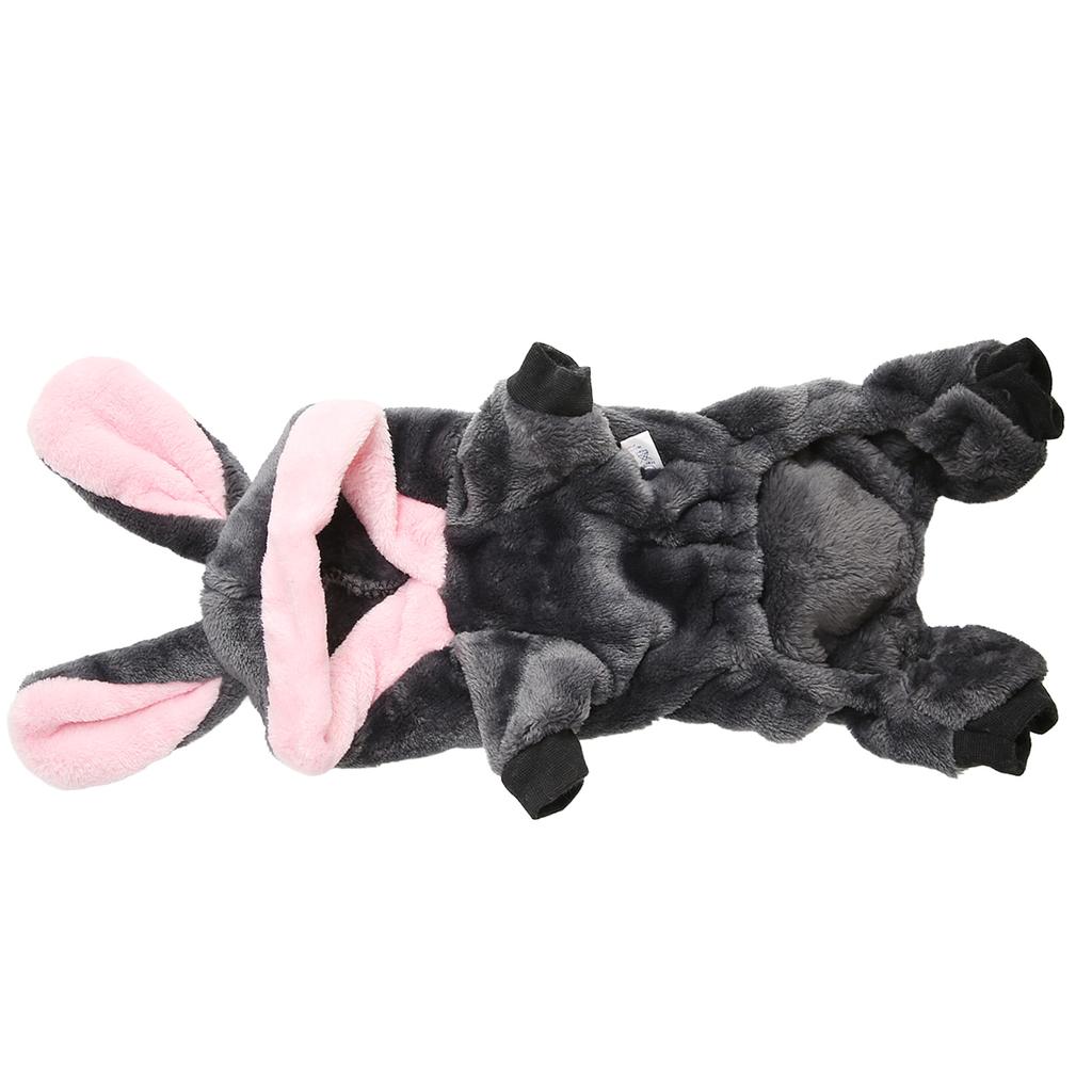 Зимняя одежда для собак, мягкая кожа, приятная для кожи, милый теплый наряд с капюшоном для щенка с кроличьими ушками для маленьких и средних домашних животных