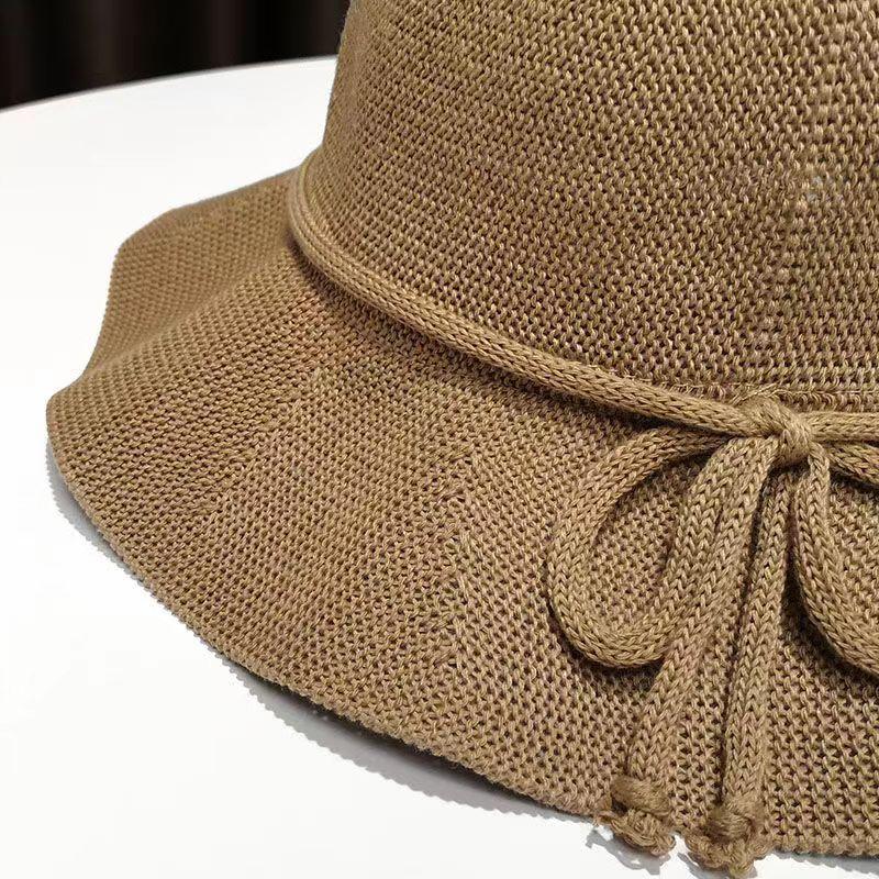 Большая шляпа от солнца для женщин, летняя дышащая складная шляпа от солнца для рыбалки с бантом для отдыха на пляже