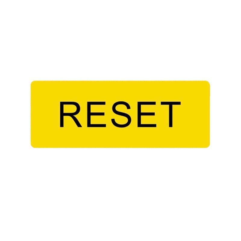 RESET Electrical Control Switch Label - Safety Sign for Power Box