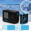 Набор аккумуляторов COOLSHOW для GoPro Hero 12/Hero 11 (3 сменные батареи) с зарядным устройством Triple Hero 12/11/10/9 и ящиком для хранения аккумуляторов с разъемом Type-C
