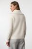 Women's Fashionable Stylish Sweater Red Wool Wide Fit Turn-down Collar Zippered Knitwear Sweater
