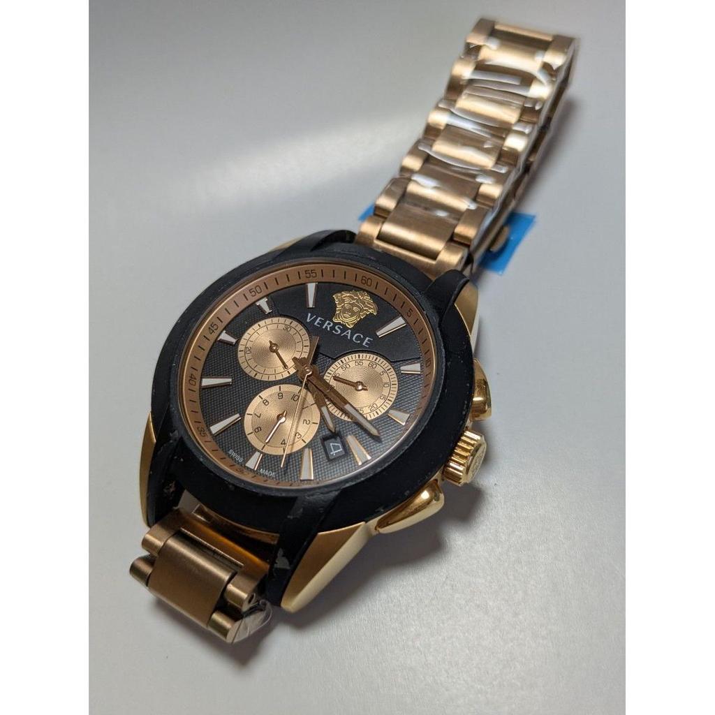 Б/у Мужские часы VERSACE Черный Золотой